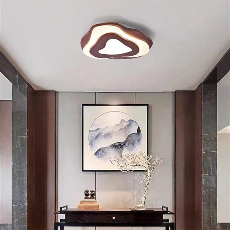 LumenVale Stylish Modern Wood And Metal Flush Mount Ceiling Light | Lersk