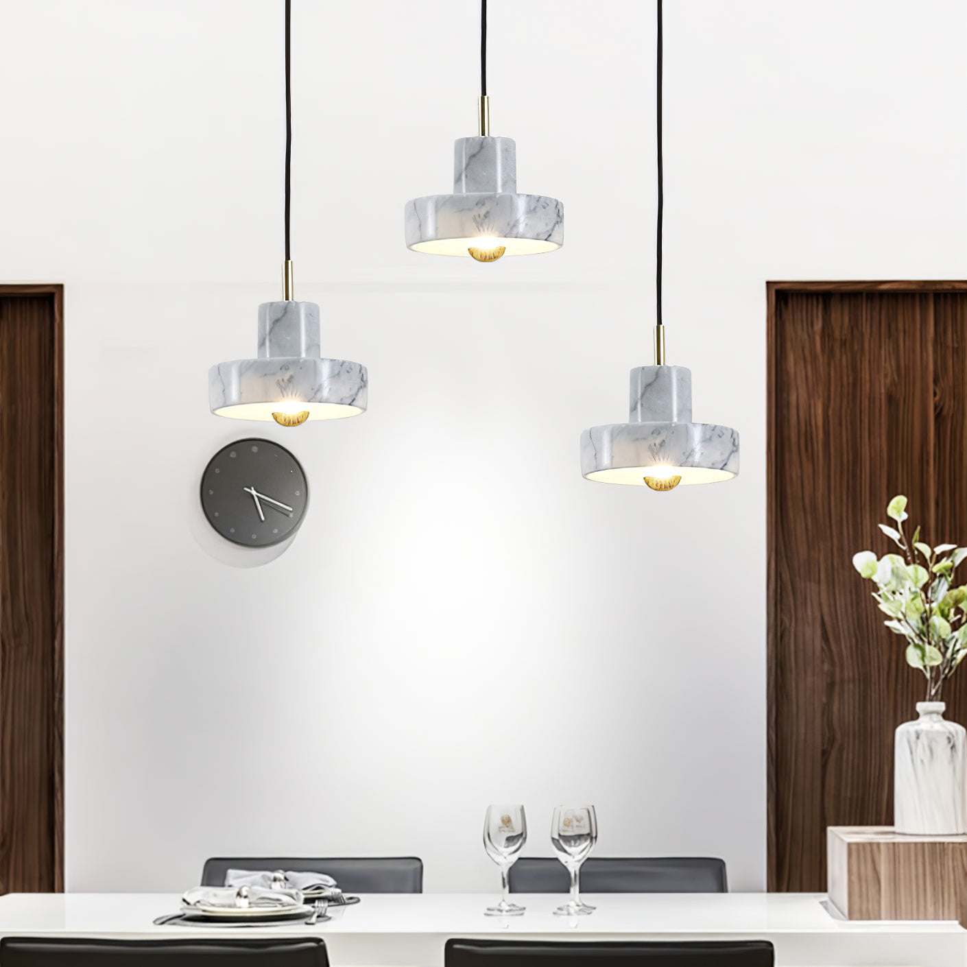 Aurea Marble Pendant Light With Elegant Warm Metal Accents | Lersk