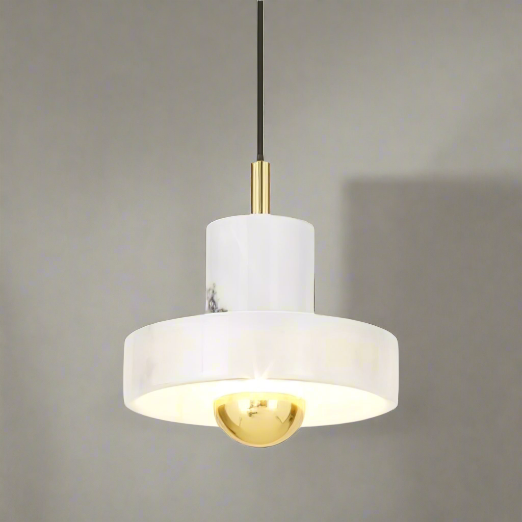 Aurea Marble Pendant Light With Elegant Warm Metal Accents | Lersk