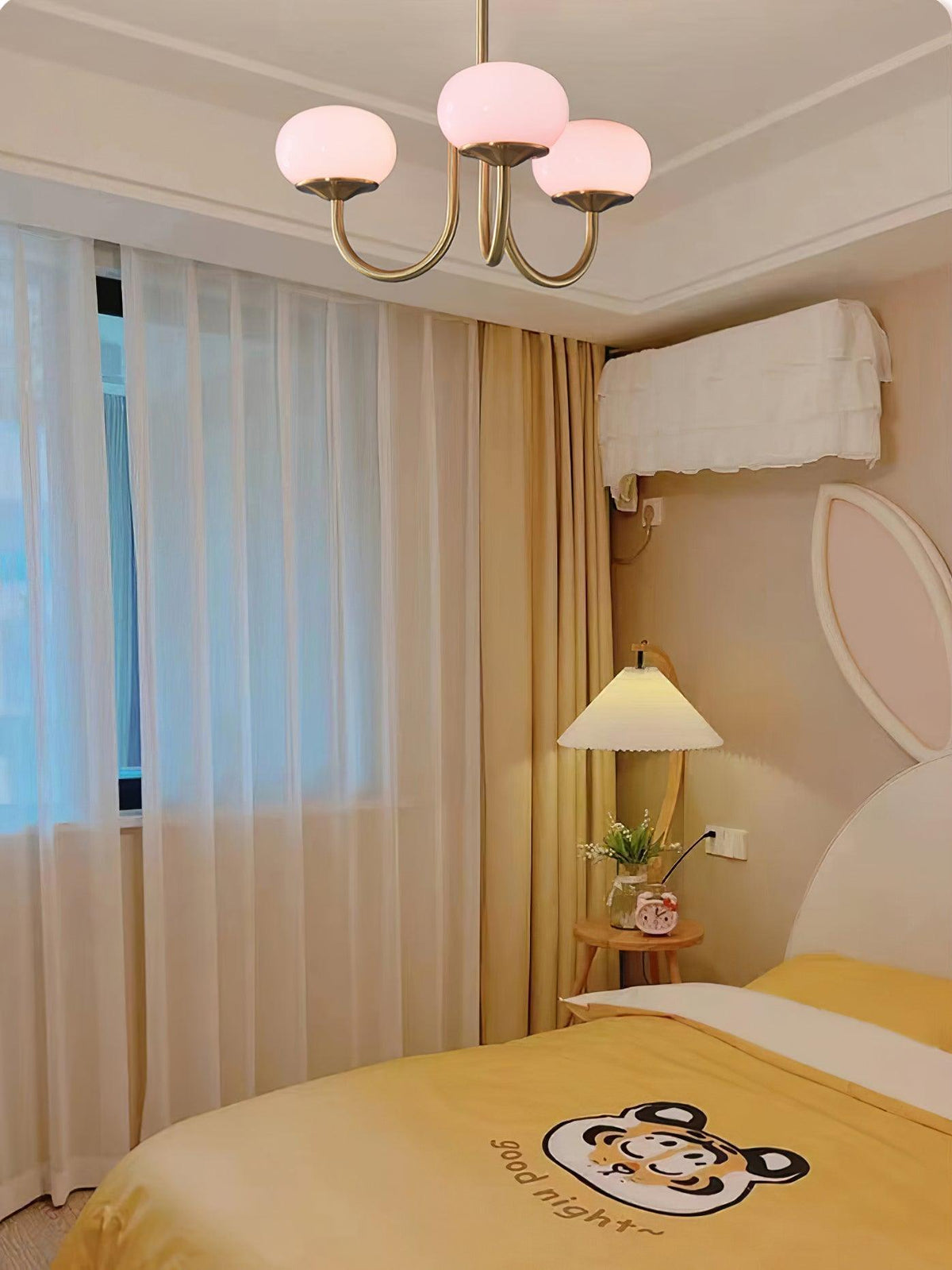 SolaraLuxe Gold Finish Chandelier With Pink Glass Shades