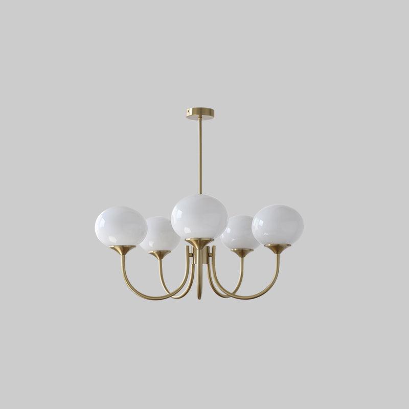Alora Marshmallow Chandelier With Pink Glass Shades | Lersk