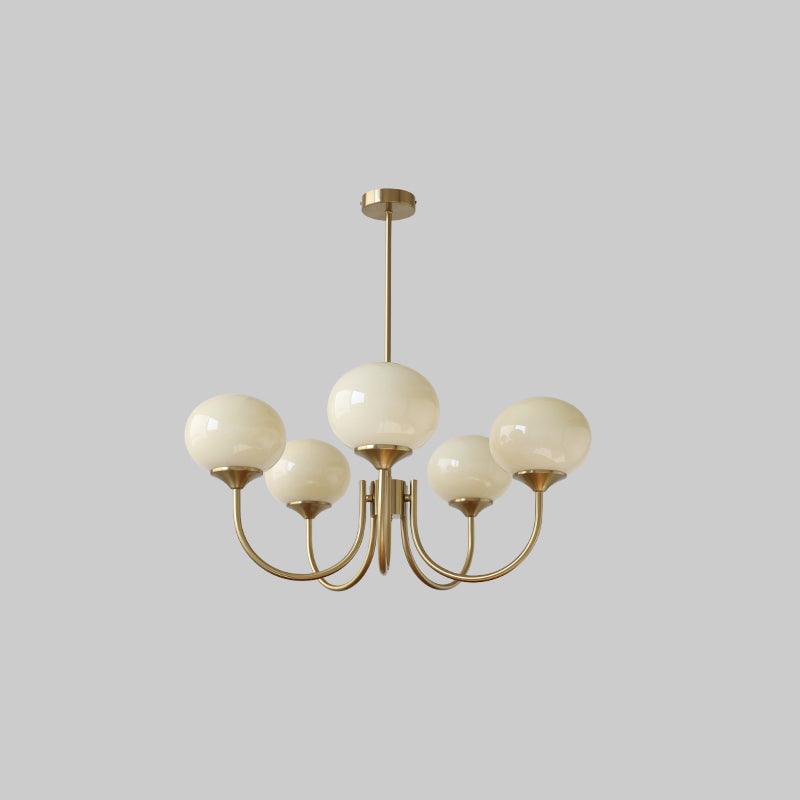 Alora Marshmallow Chandelier With Pink Glass Shades | Lersk