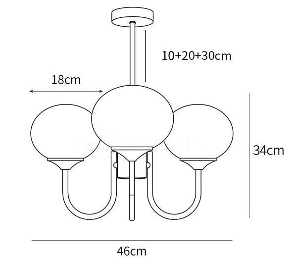 Alora Marshmallow Chandelier With Pink Glass Shades | Lersk