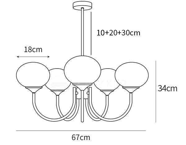 Alora Marshmallow Chandelier With Pink Glass Shades | Lersk