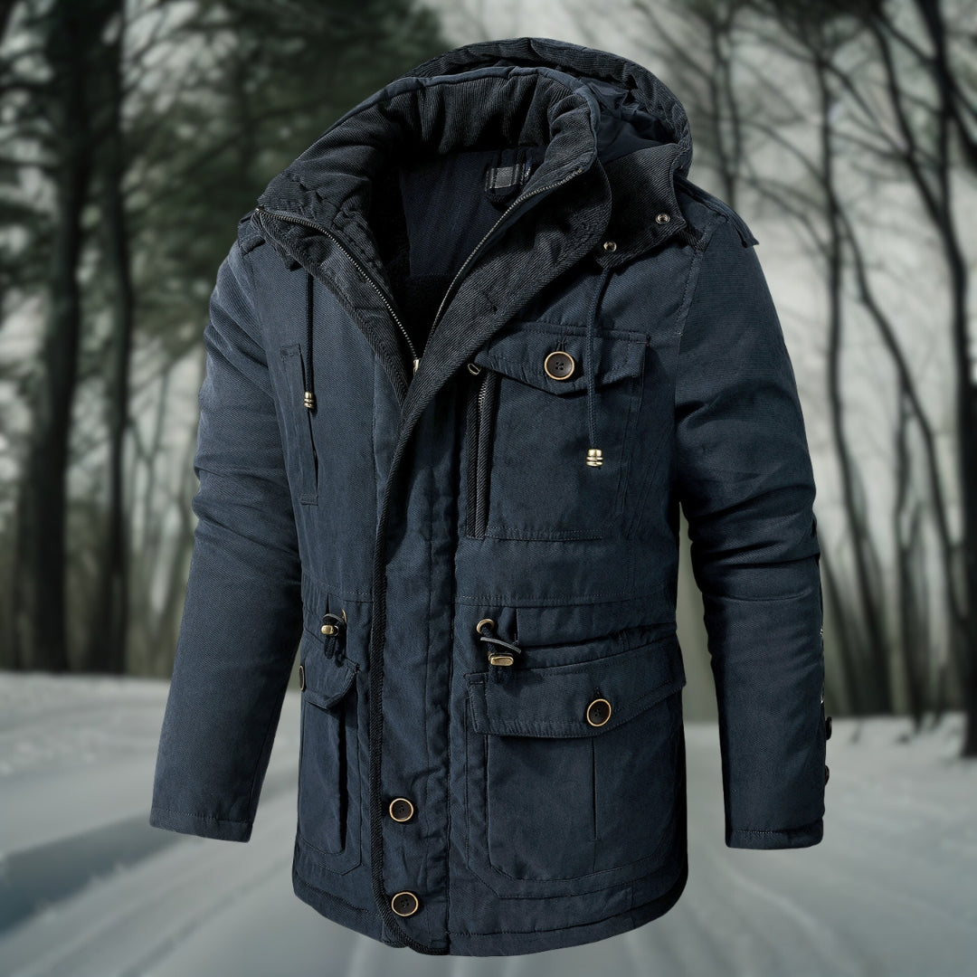 Mens Parka Jacket With Hood Windproof Waterproof Insulated | Lersk