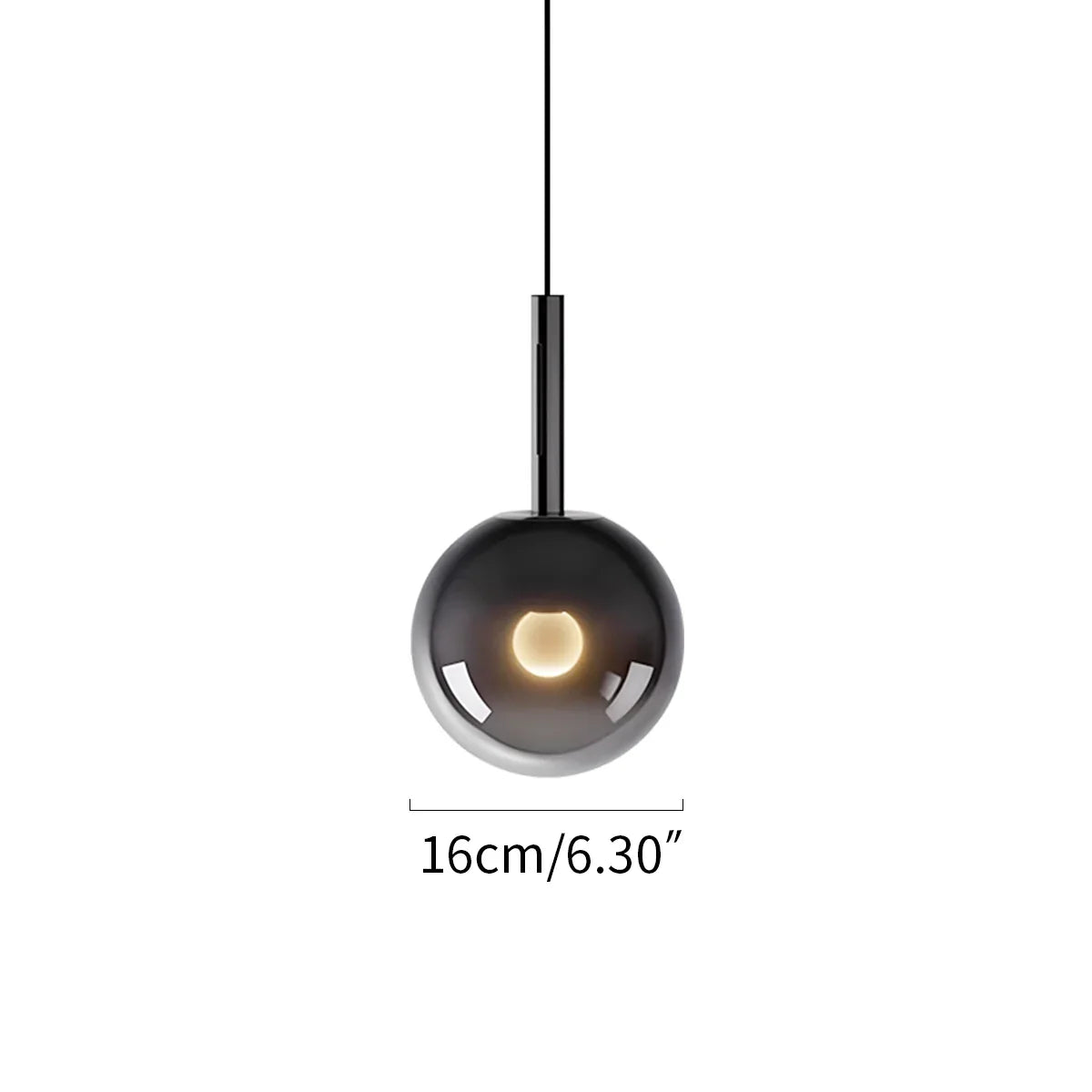 Nastavitelná skleněná závěsná lampa na noční stolek | Lersk