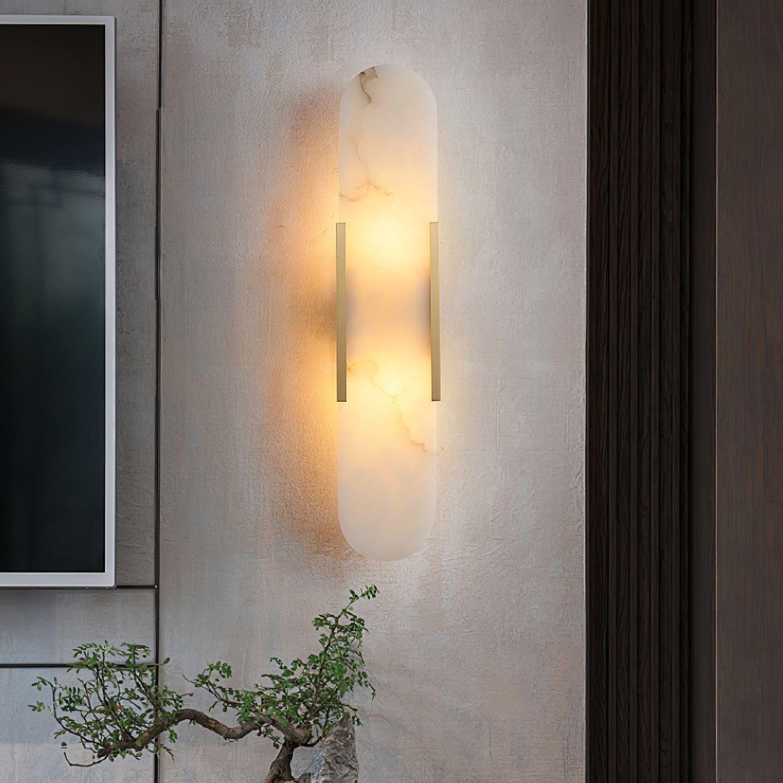 Lunara | Luxusní alabastrová nástěnná lampa s teplým světlem | Lersk