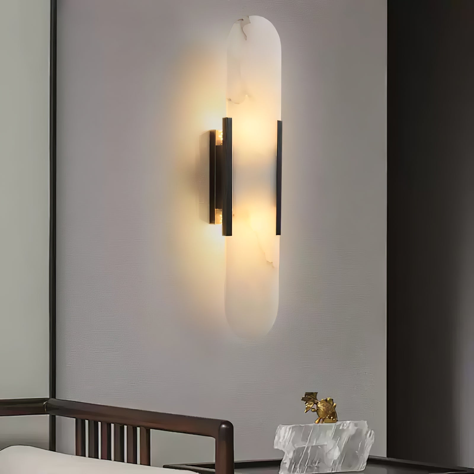 Lunara | Luxusní alabastrová nástěnná lampa s teplým světlem | Lersk