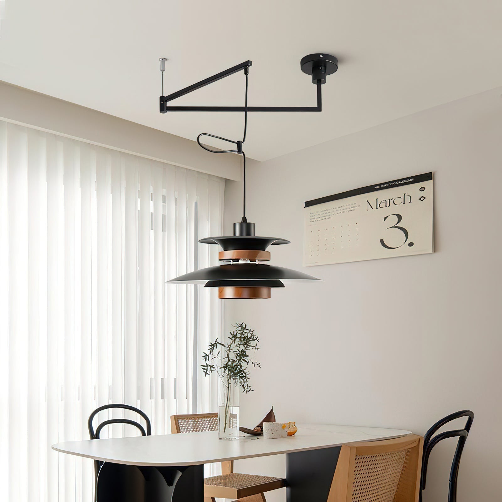 Solva Swivel Arm Pendant Lamp With Four Shades Nordic Style | Lersk