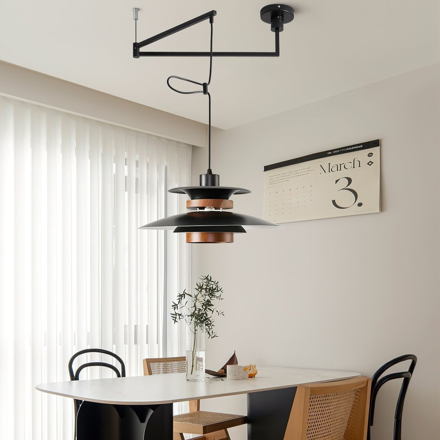 Solva Swivel Arm Pendant Lamp With Four Shades Nordic Style | Lersk