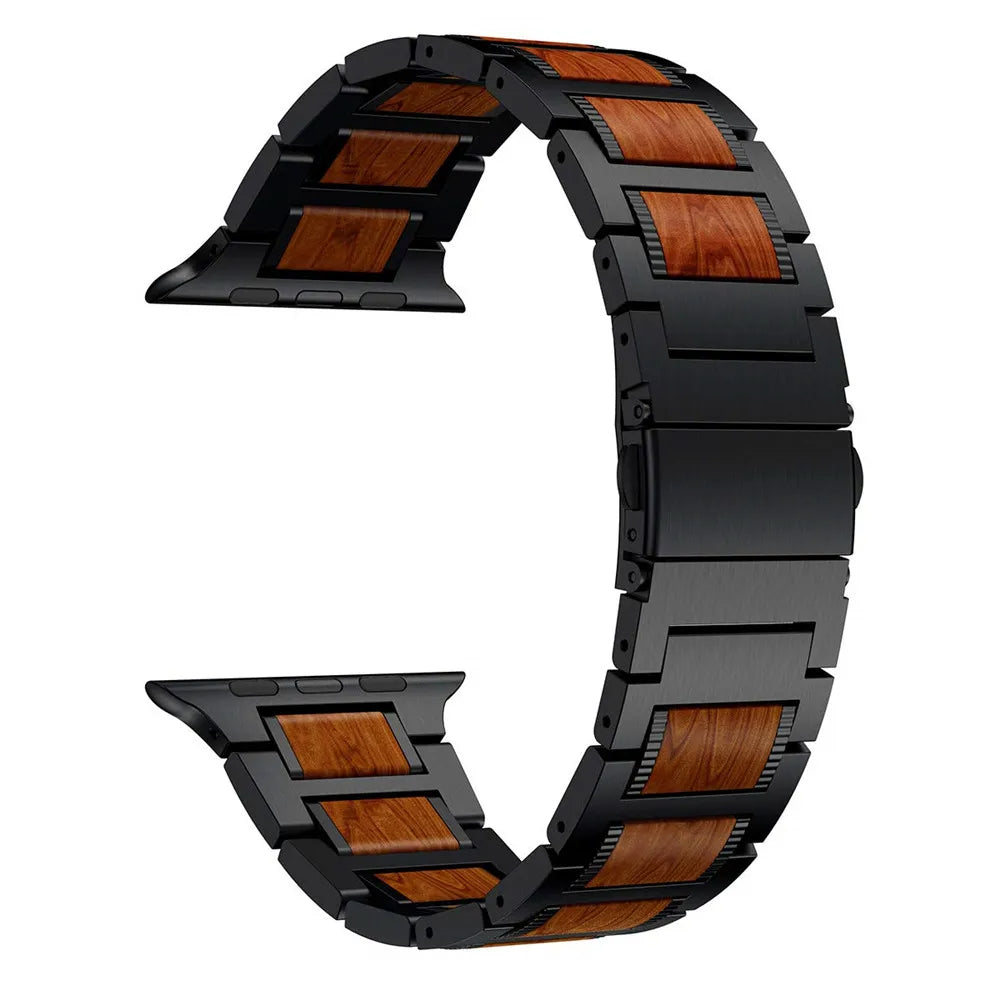 Marisol | Pulseira de Sândalo Vermelho Natural e Metal para Apple Watch | Lersk