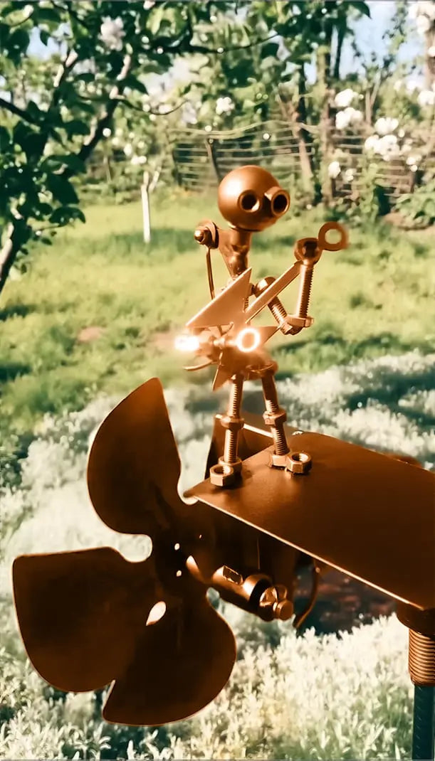 Decoração de Jardim Móvel com Moinho de Vento de Metal e Banda de Rock com Personagem | Lersk