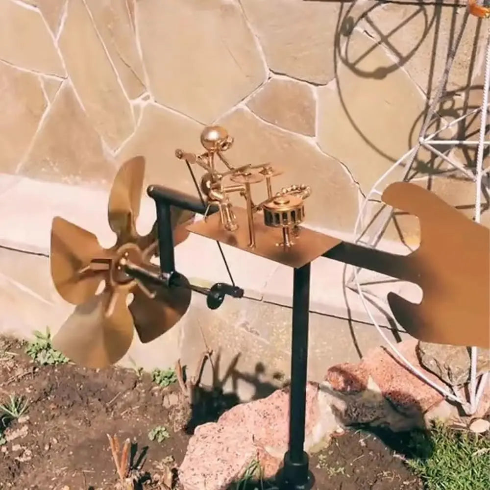 Decoração de Jardim Móvel com Moinho de Vento de Metal e Banda de Rock com Personagem | Lersk