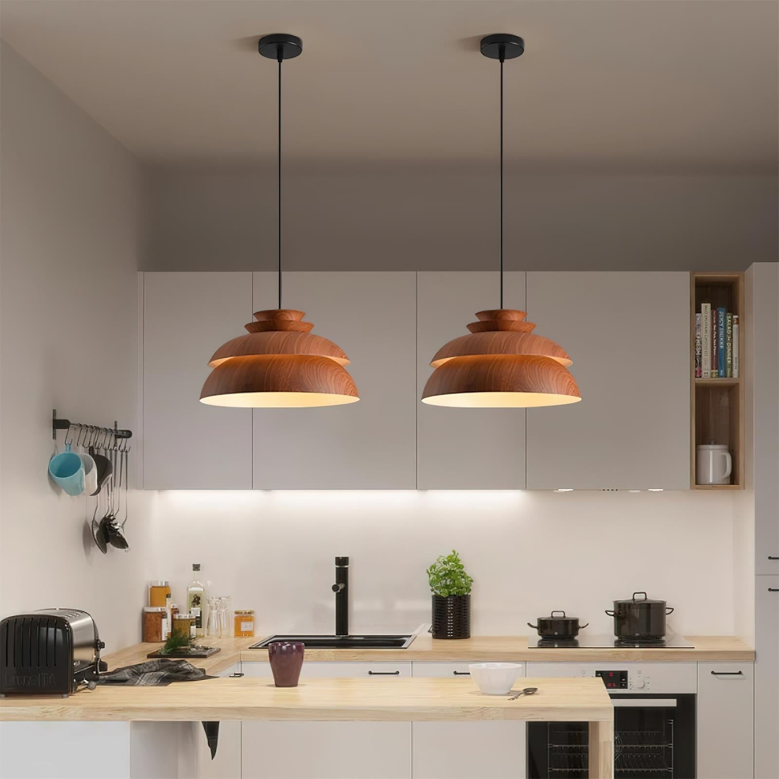 Lampada a sospensione VerdantGlow per illuminazione ambientale calda della casa | Lersk