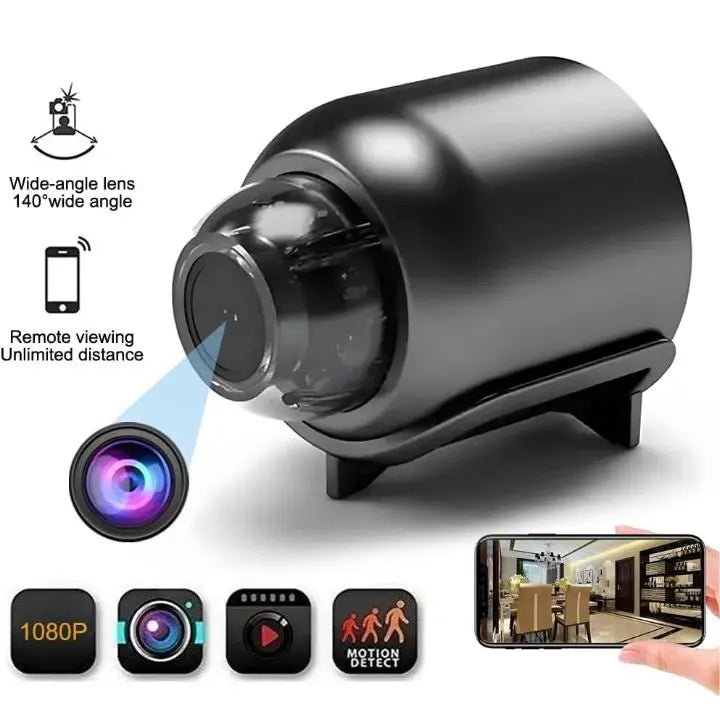 Mini telecamera WiFi 4G 1080P con visione notturna e sensore di movimento per uso domestico o in viaggio | Lersk