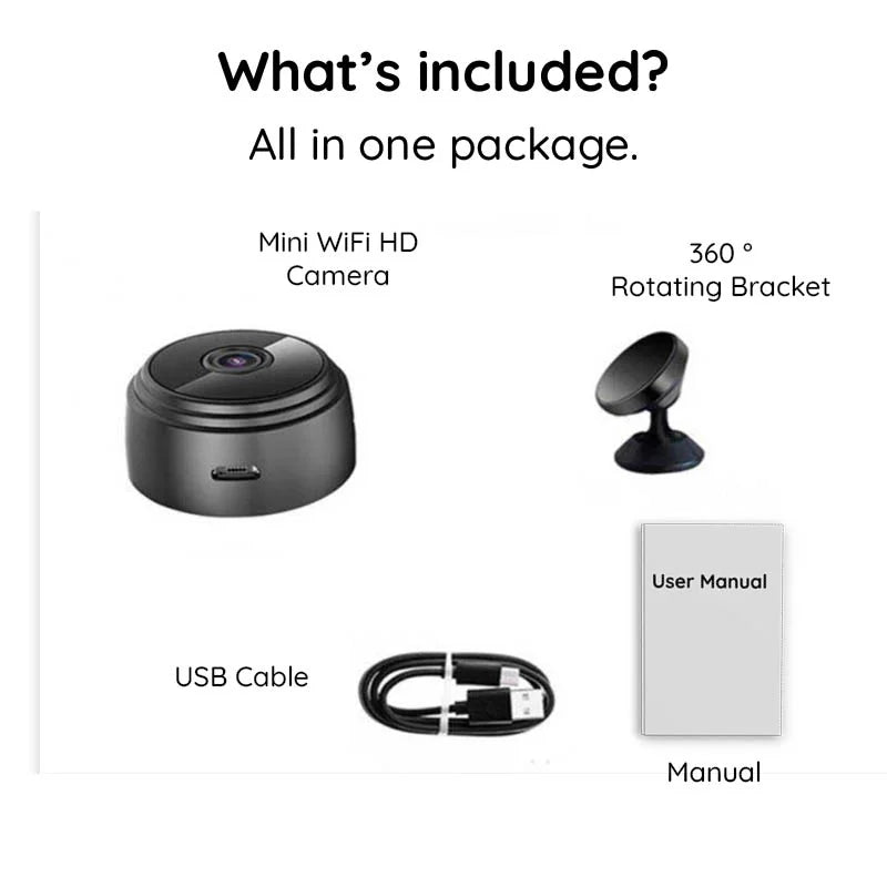 Intelligent HD Mini Sikkerhedskamera – 24/7 Fjernovervågning & Natvision | Lersk