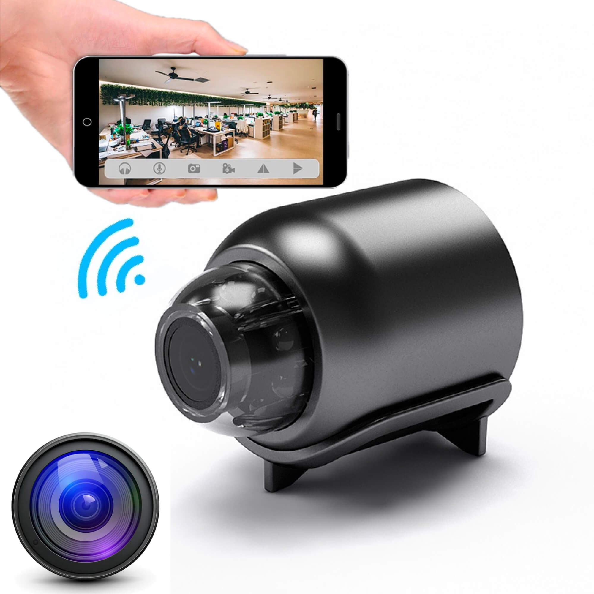 NovaGuard 1080P Mini Telecamera WiFi Impermeabile con Visione Notturna a 160 Gradi | Lersk