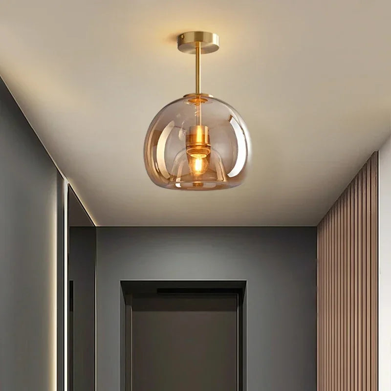 Aurora Glass Ceiling Light Sleek Minimalist Glow Ambience | Lersk