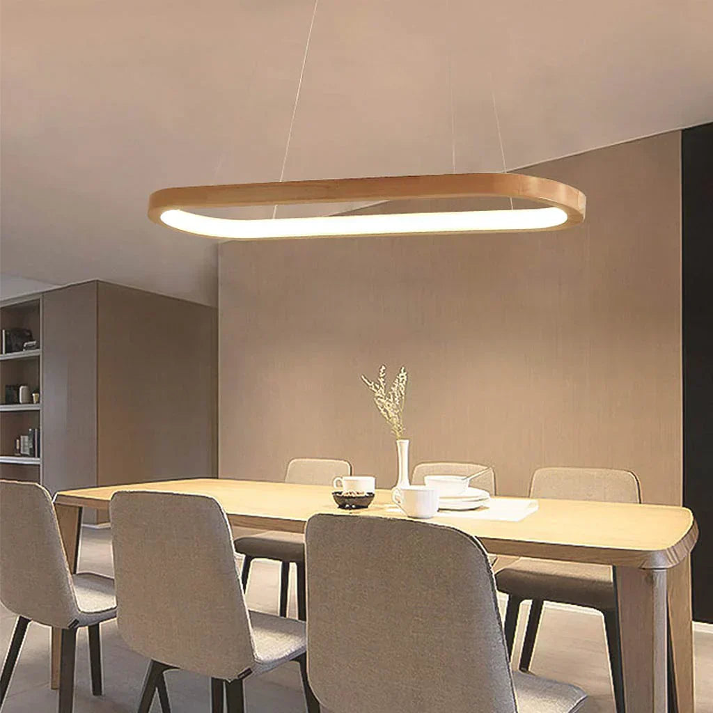 Varela Minimalist Wooden LED Pendant, Dimmable Dining Light | Lersk