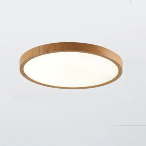 Lampada da soffitto circolare ultrasottile AstraHalo in noce per la casa | Lersk