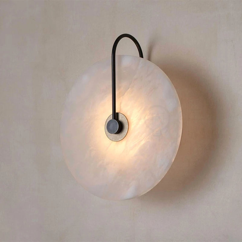 LumaMarble Round Wall Light Circular Bath Sconce Fixture | Lersk