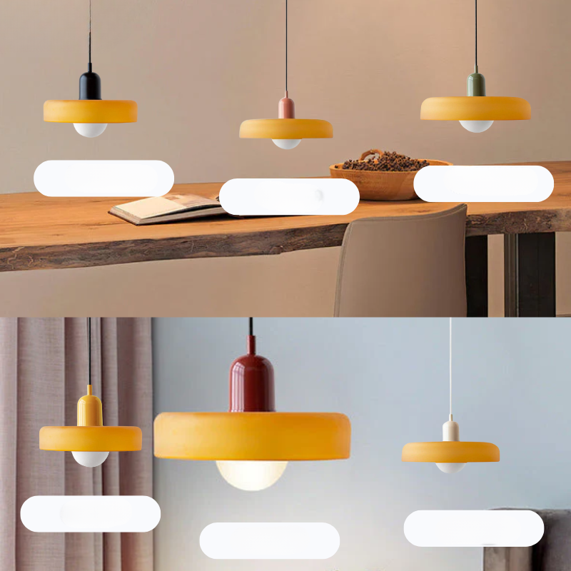 Lunaro Crimson Retro Pendant Light Featuring White Ribbed Diffuser | Lersk
