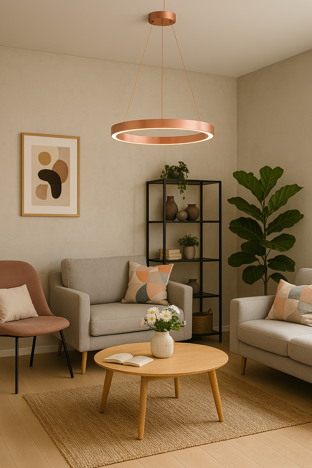 LumaNova Rundes LED-Pendelleuchte Dimmbar für Esszimmer, Wohnzimmer und Büro | Lersk