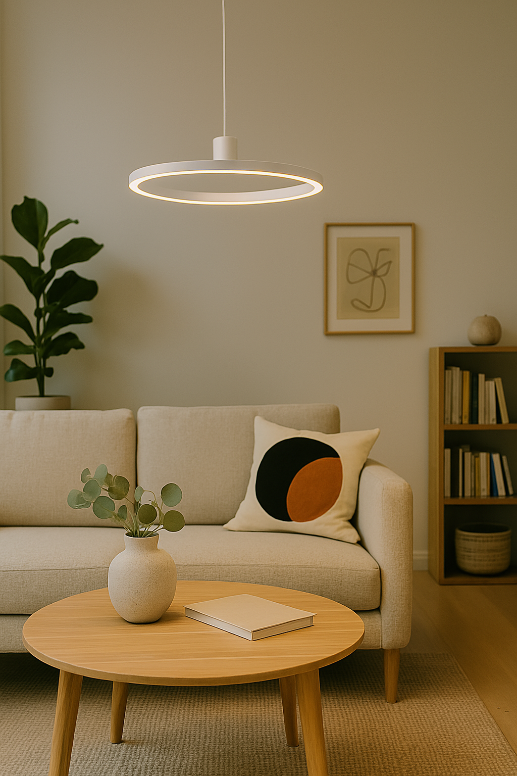 LumaNova Rundes LED-Pendelleuchte Dimmbar für Esszimmer, Wohnzimmer und Büro | Lersk