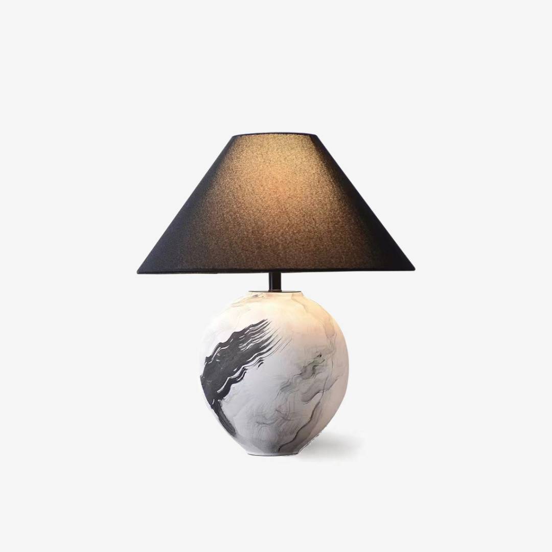 Marble Pattern Ceramic Lamp With Soft Ambient Lighting For Modern Homes | Lersk