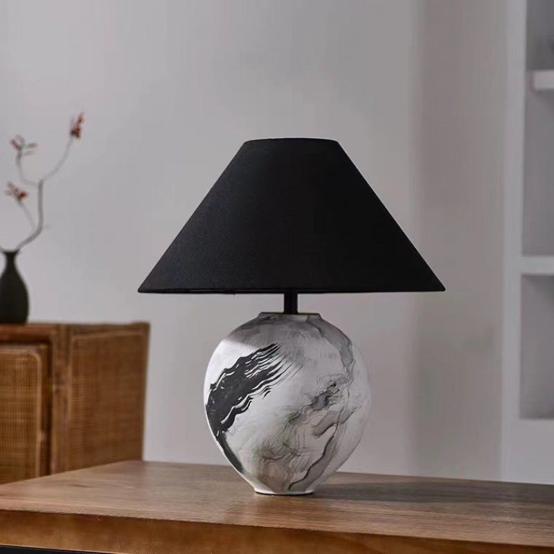 Marble Pattern Ceramic Lamp With Soft Ambient Lighting For Modern Homes | Lersk