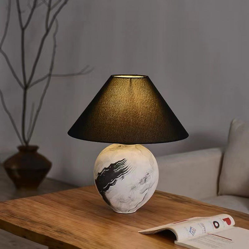 Marble Pattern Ceramic Lamp With Soft Ambient Lighting For Modern Homes | Lersk