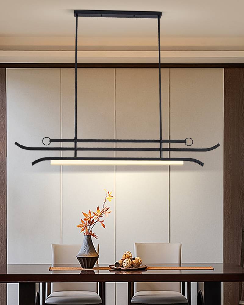 Contemporary Linear LED Chandelier Pendant Light for Dining Room | Lersk