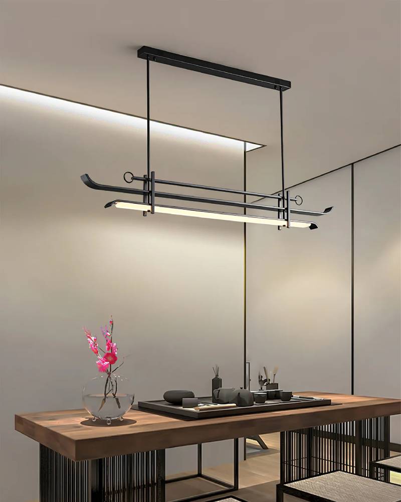 Contemporary Linear LED Chandelier Pendant Light for Dining Room | Lersk