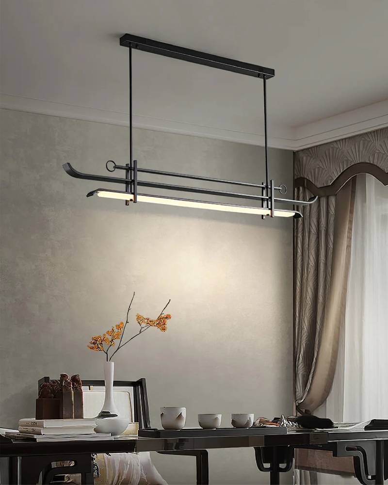 Contemporary Linear LED Chandelier Pendant Light for Dining Room | Lersk