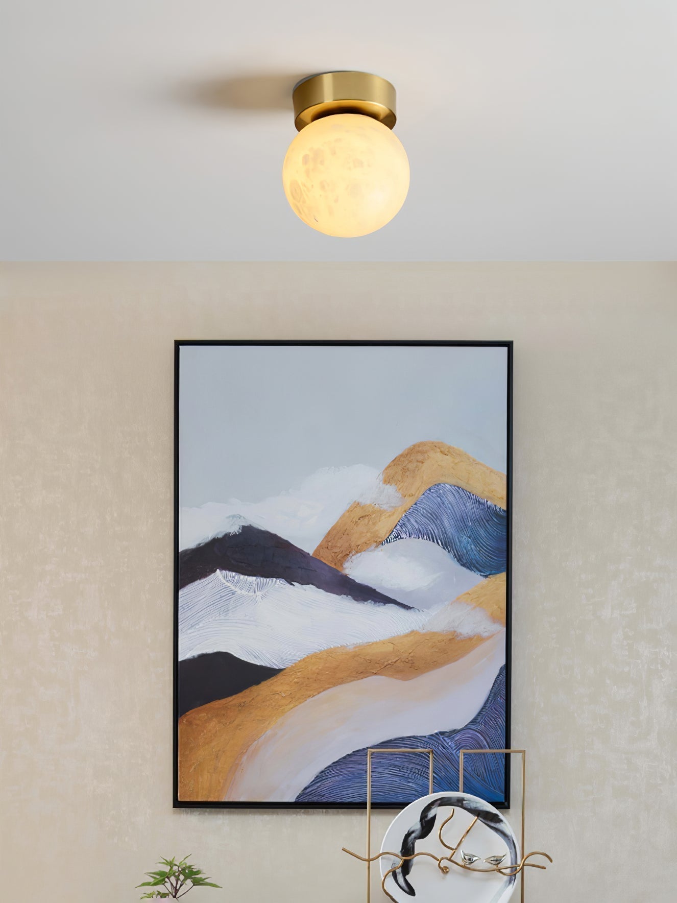 AureliaGlow | Alabaster Oval Ceiling Lamp for Heavenly Glow | Lersk