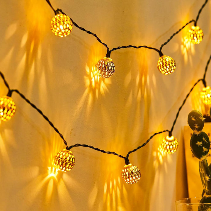Sunglow Strings Moroccan Solar String Lights Waterproof Garden Ambience | Lersk