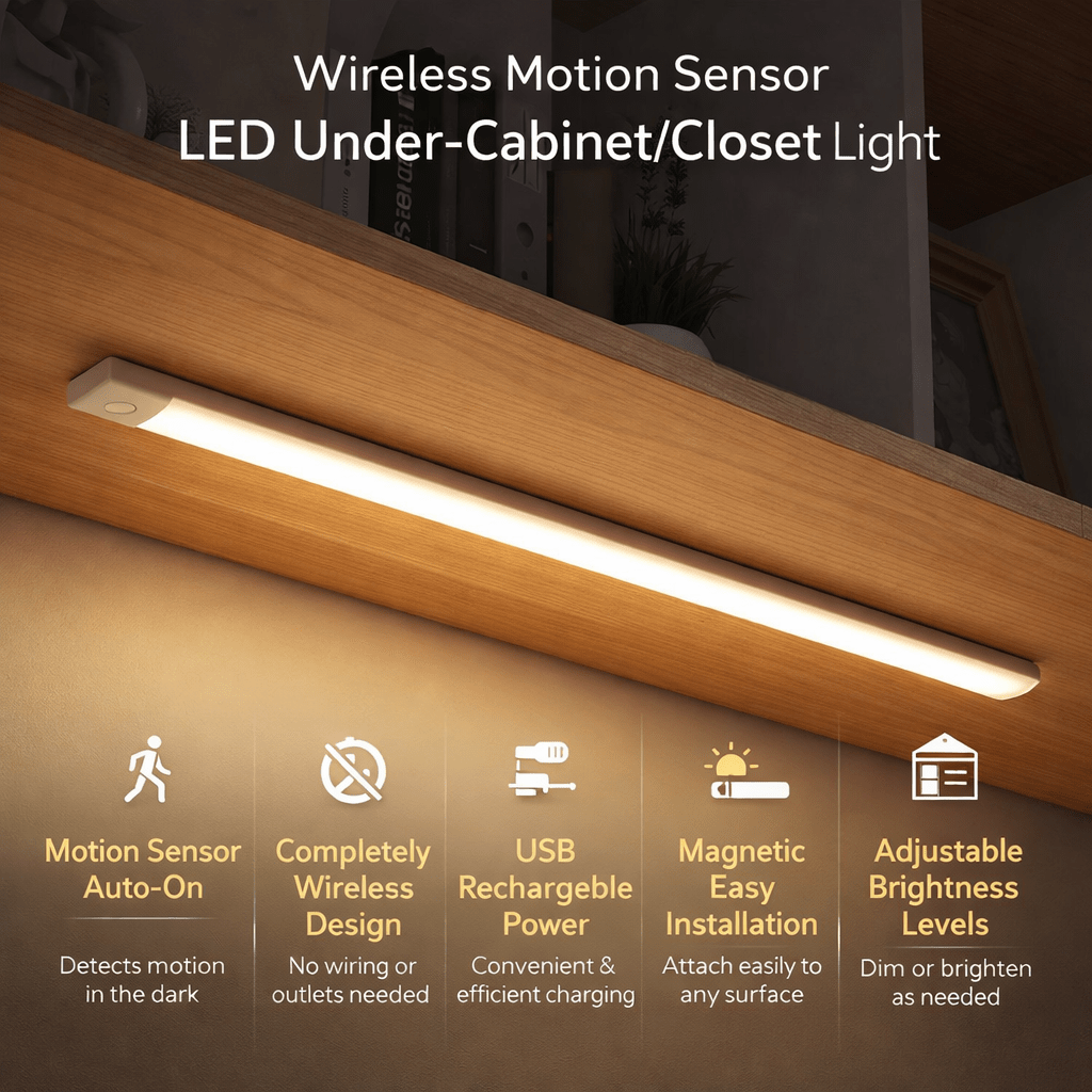 Lampe sans fil à LED avec détecteur de mouvement pour placard | Lampe sous-meuble | Lersk
