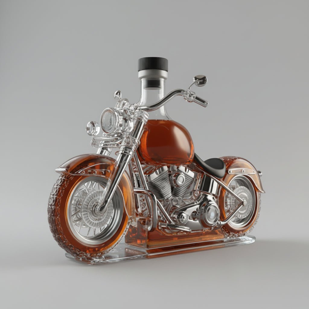 V-Twin Motorrad Whiskey-Dekanter Glasflasche Bar-Dekor | Lersk
