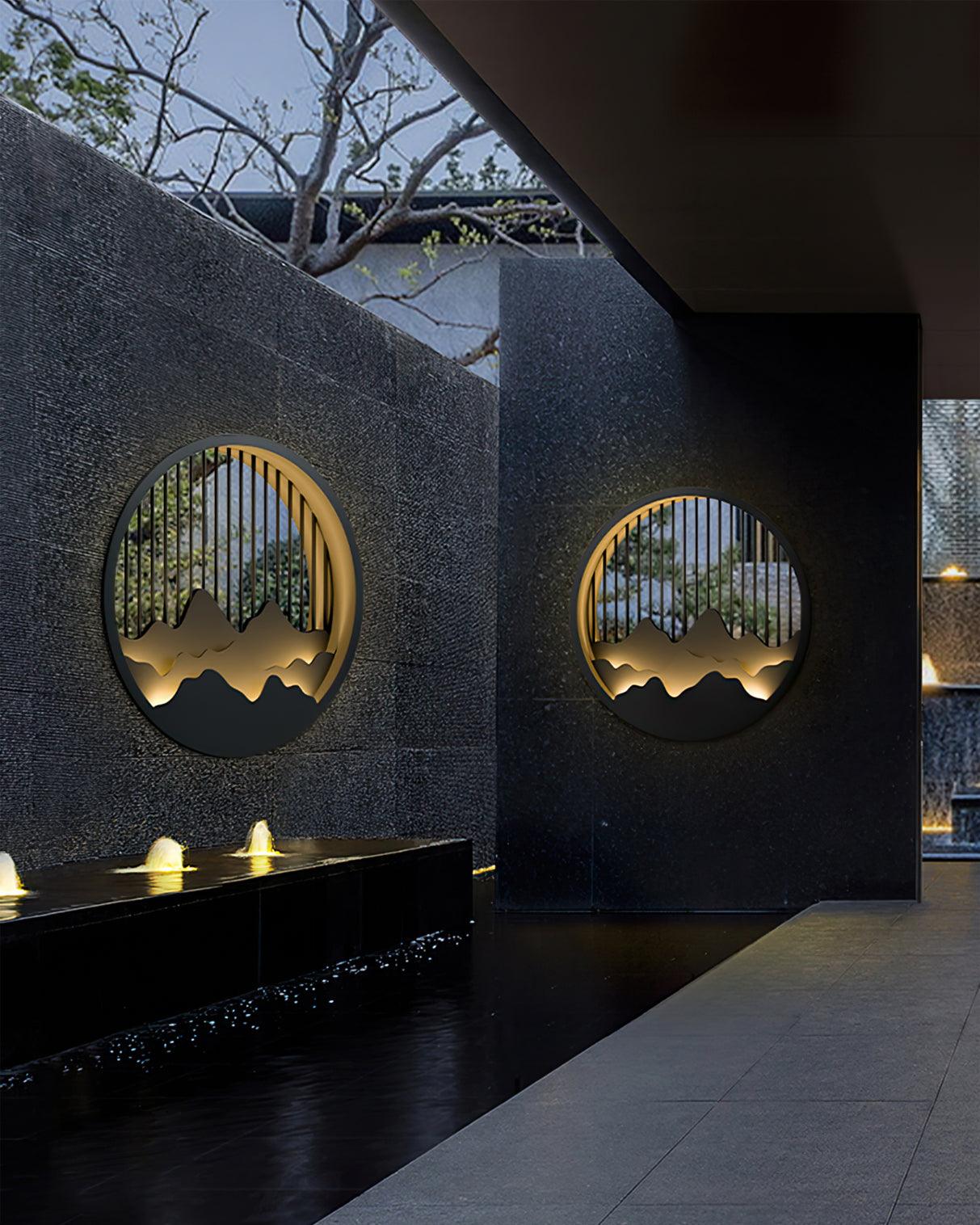 Cairncrest Outdoor Wall Lamp With Elegant Mountain Motifs | Lersk