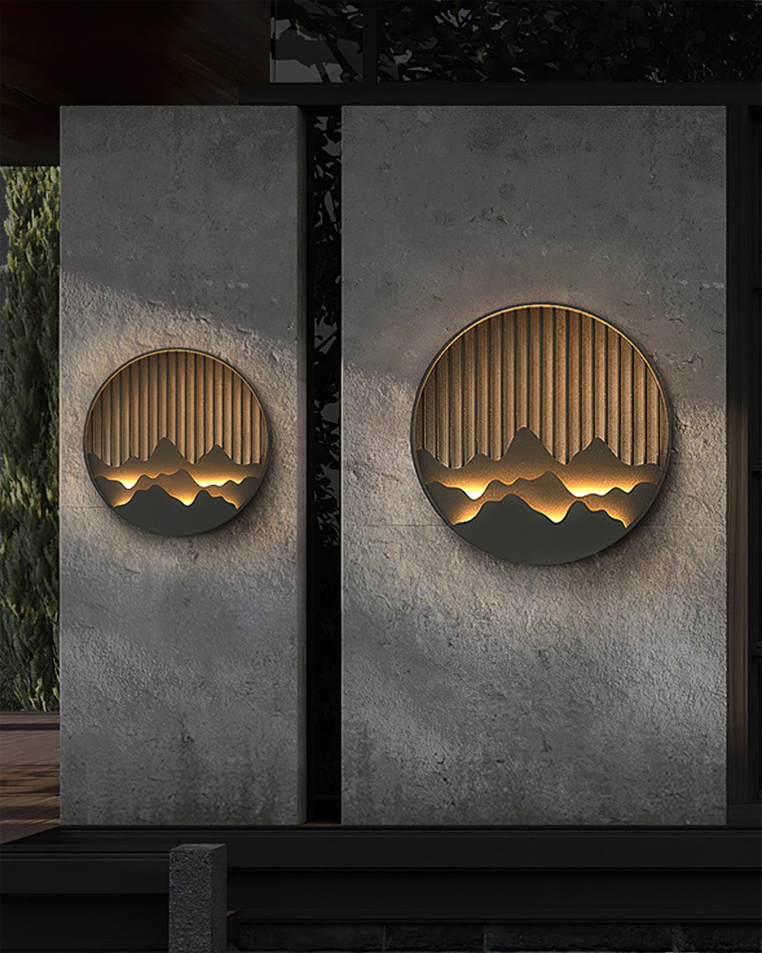 Cairncrest Outdoor Wall Lamp With Elegant Mountain Motifs | Lersk