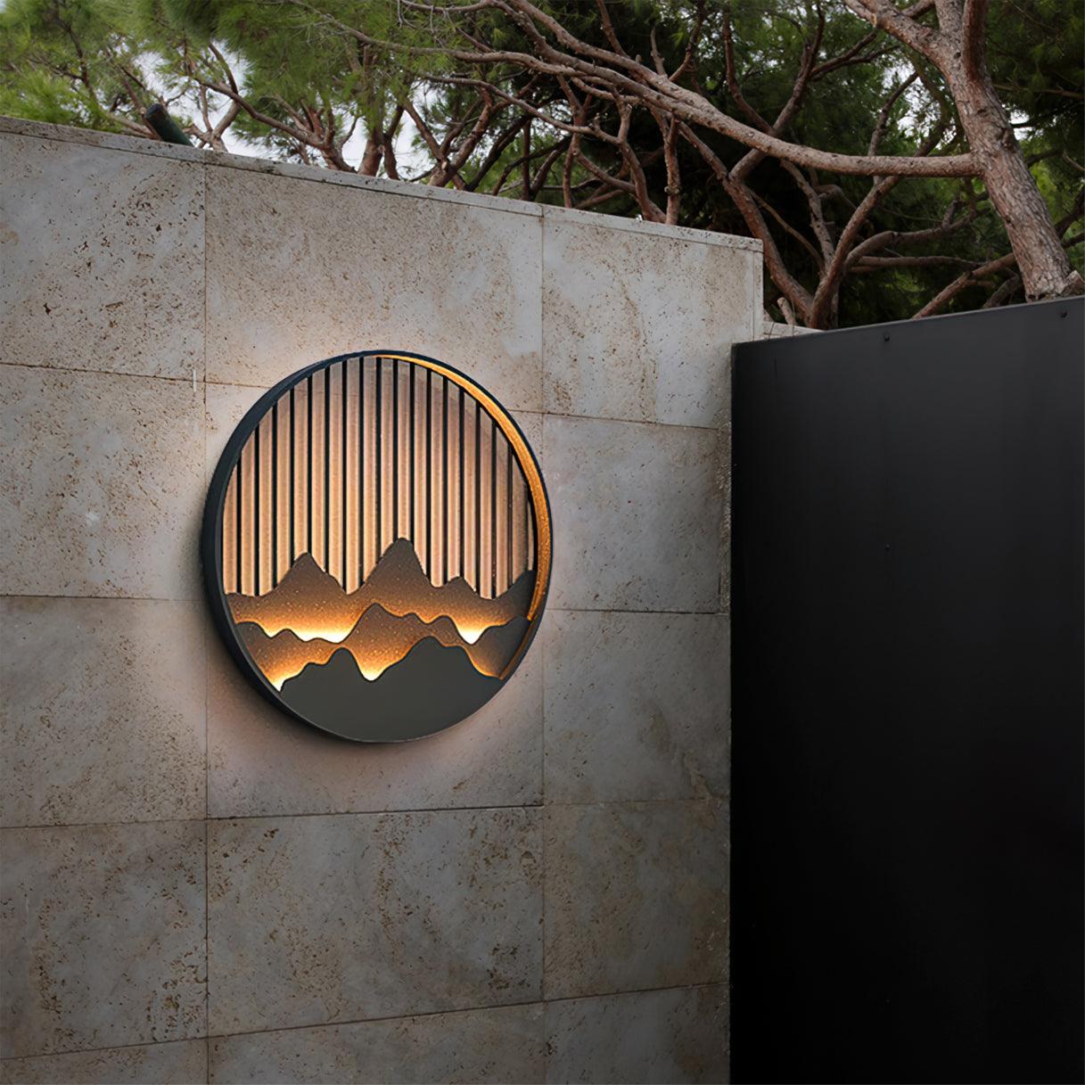Cairncrest Outdoor Wall Lamp With Elegant Mountain Motifs | Lersk