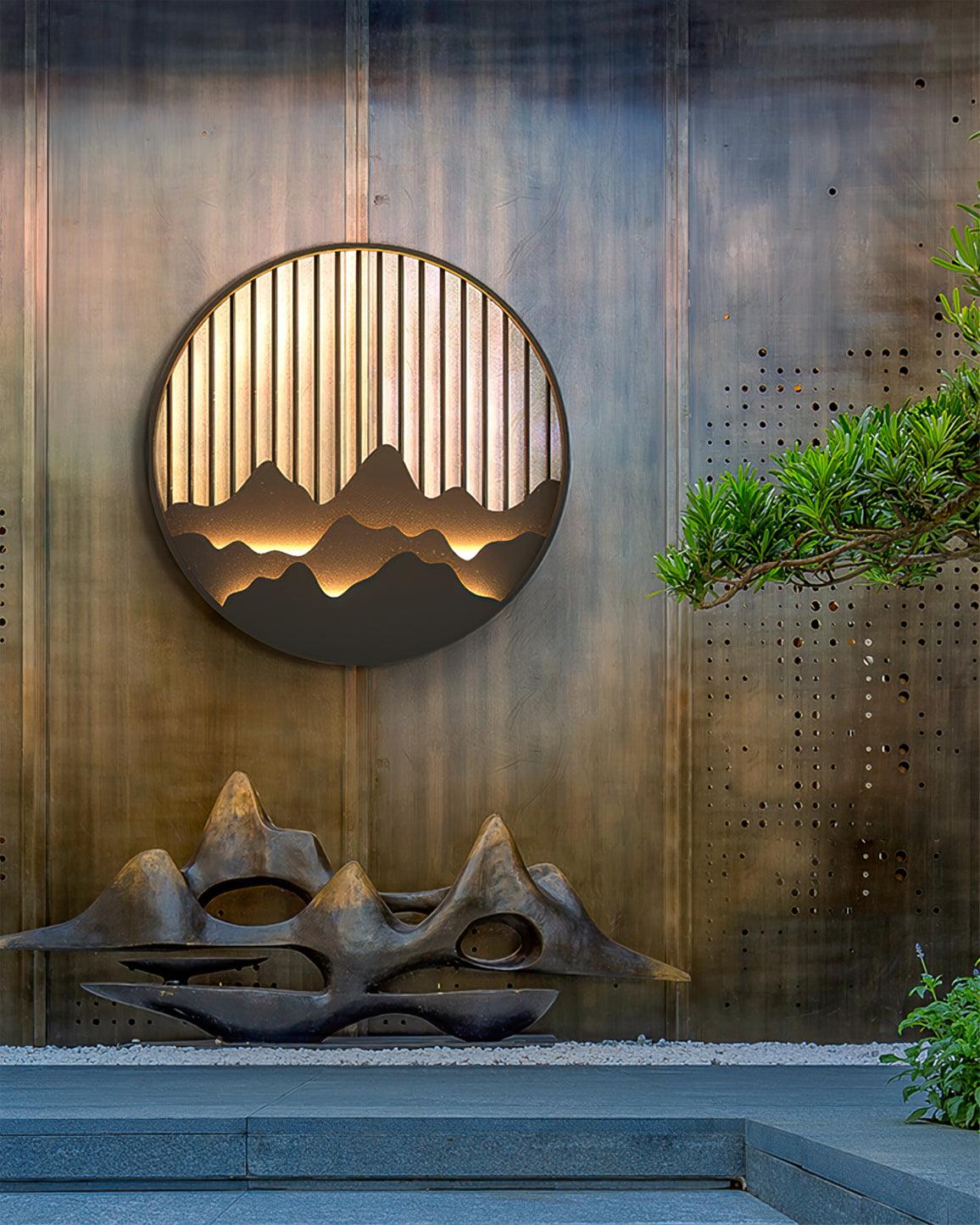 Cairncrest Outdoor Wall Lamp With Elegant Mountain Motifs | Lersk