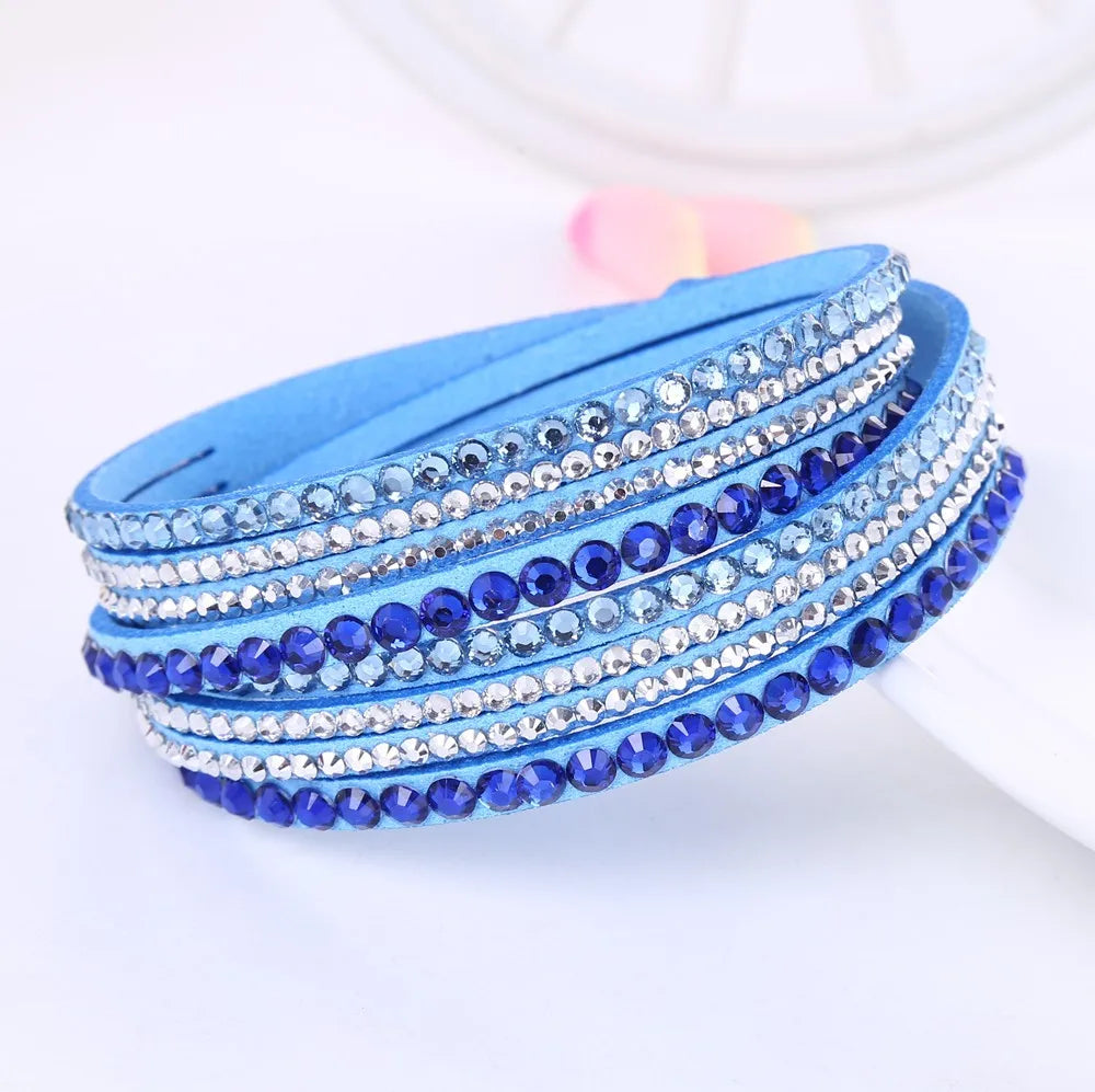 Rhinestone Wrap Bracelet Multi Layered Sparkling All Round Design for Glam Lovers | Lersk