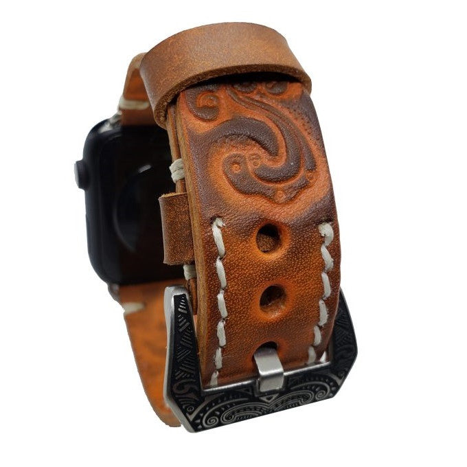 Sera Hand-Engraved Embossed Leather Band for Apple Watch | Lersk