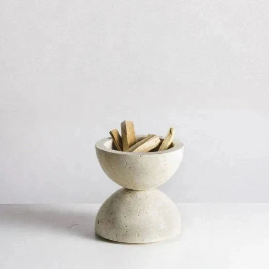 TerraLuxe Młynek do kadzideł z marmuru w 7 kolorach, trawertyn | Lersk
