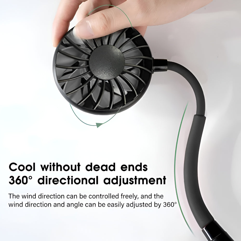 Přenosný ventilátor na krk bez použití rukou, dobíjecí chladicí zařízení | Lersk
