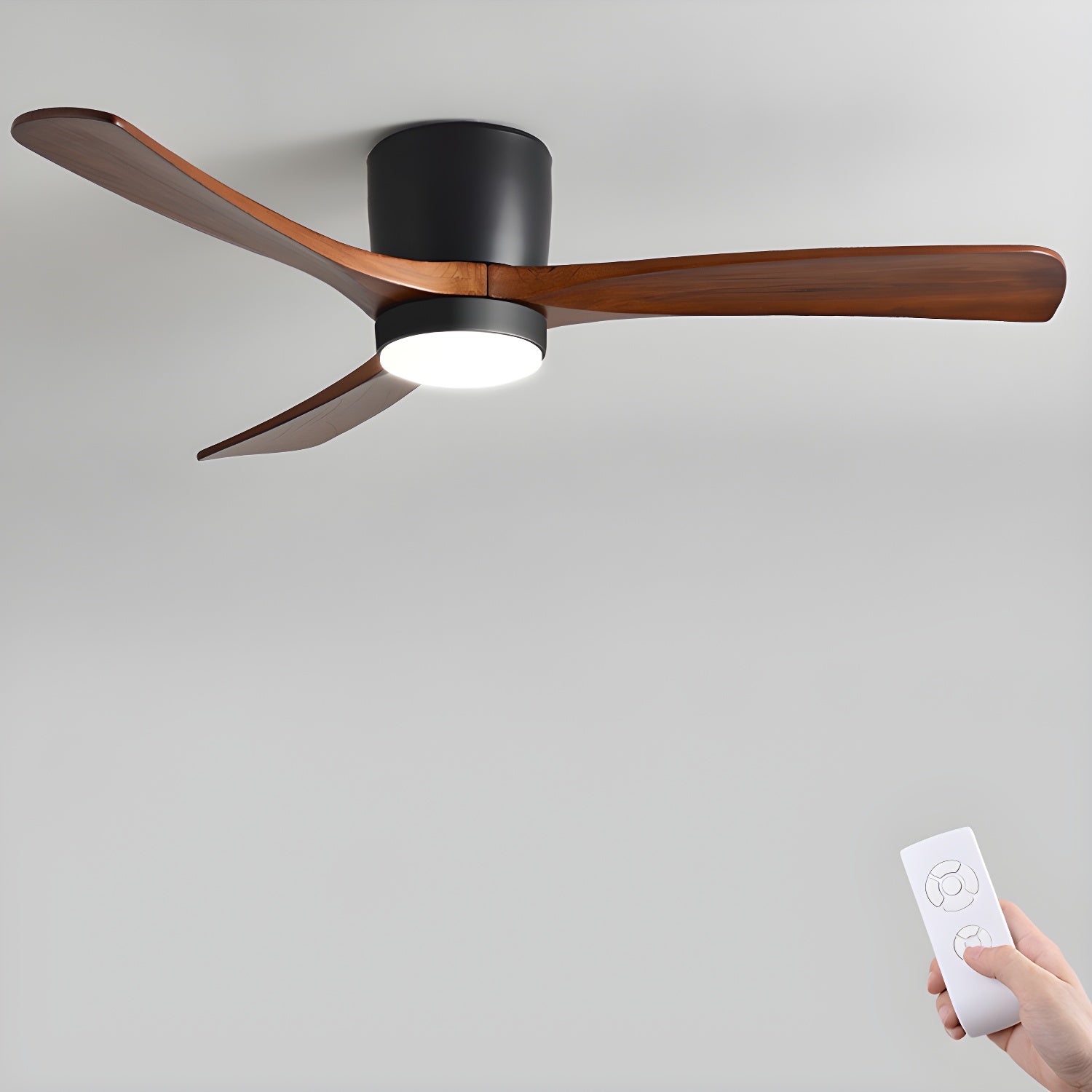 Lampa sufitowa z wentylatorem Everwood Nordic Wood 42 i 48 cali z oświetleniem LED | Lersk