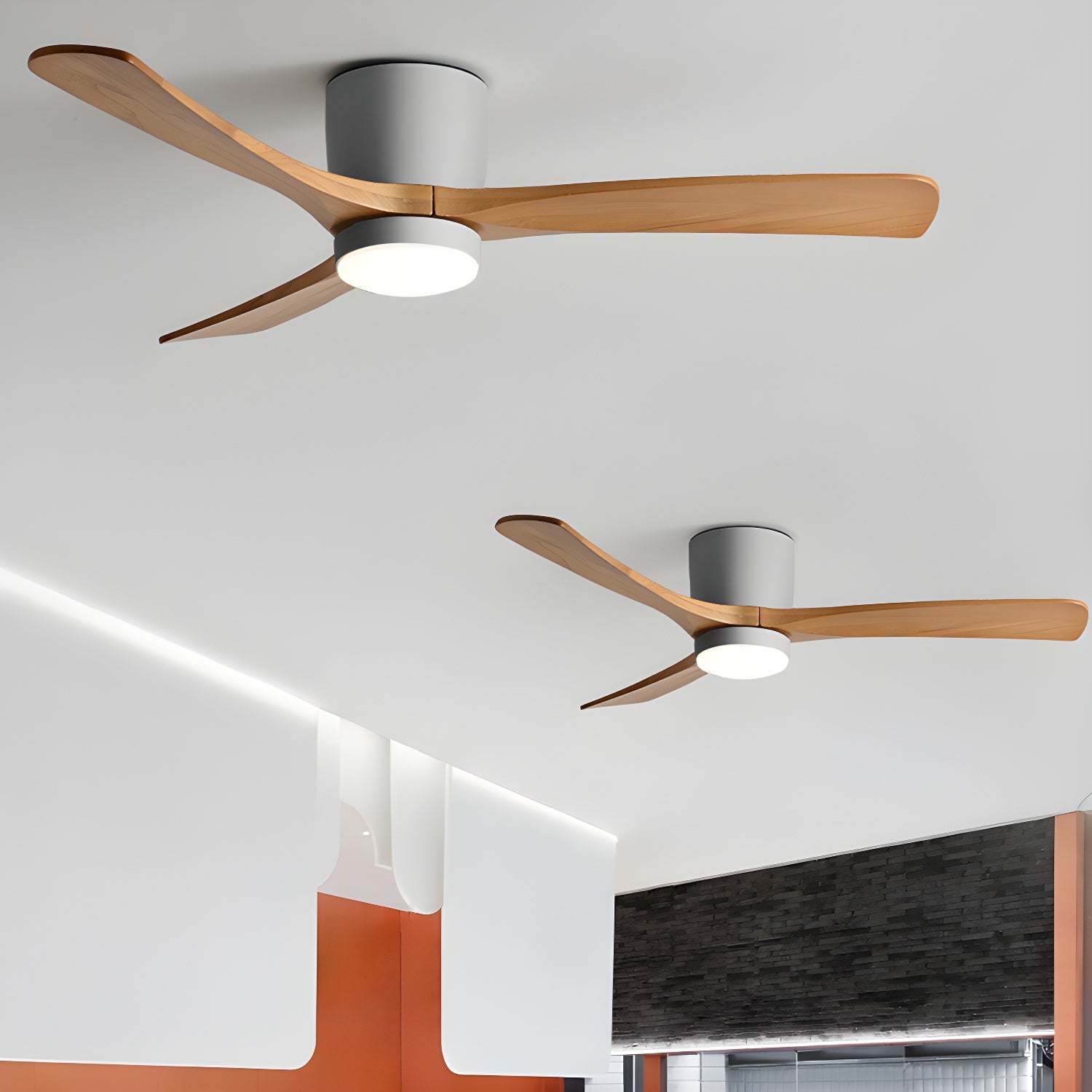 Lampa sufitowa z wentylatorem Everwood Nordic Wood 42 i 48 cali z oświetleniem LED | Lersk