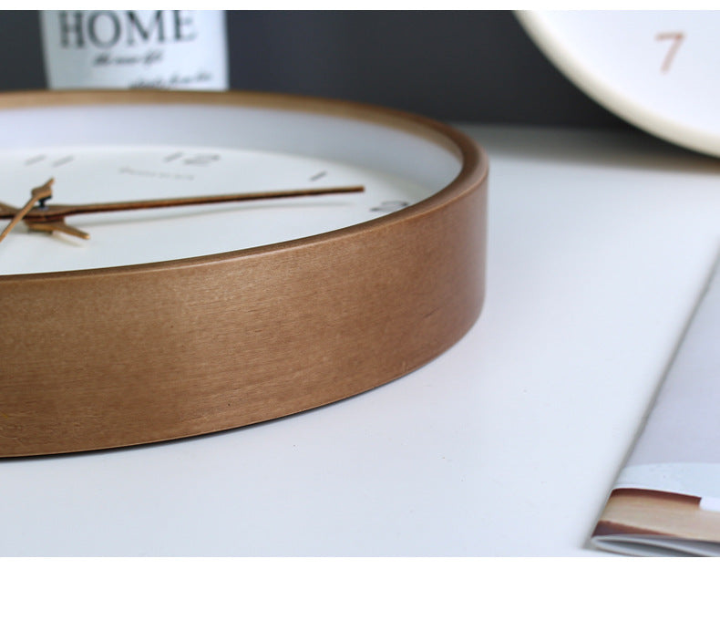 AuroraWood Analogue Wall Clock in Solid Wood for Home Decor | Lersk