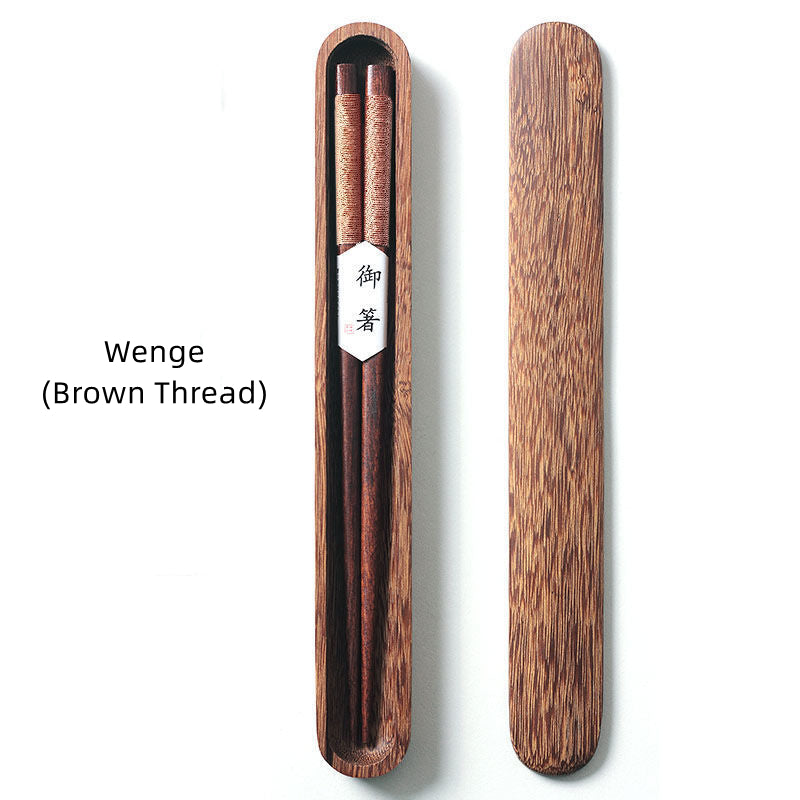 Virelle Black Walnut Chopsticks In Wooden Box With Thread | Lersk